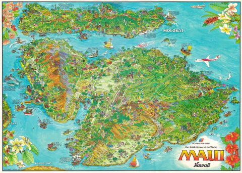 1979 Forrest Pictorial Map of Maui, Hawaiian Islands