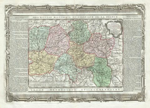 1786 Desnos and de la Tour Map of the Loire Valley Region, France (Loire Wine)