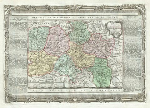 1786 Desnos and de la Tour Map of the Pays de la Loire, France (Loire Wine)