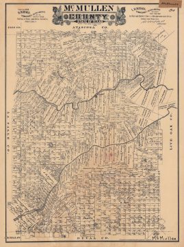 1889 Gast / Texas General Land Office Plat Map of McMullen County