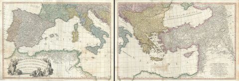 1785 Faden Map of the Mediterranean Region