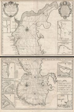 1721 Delisle and Van Verden Map of the Caspian Sea (first accurate map of)