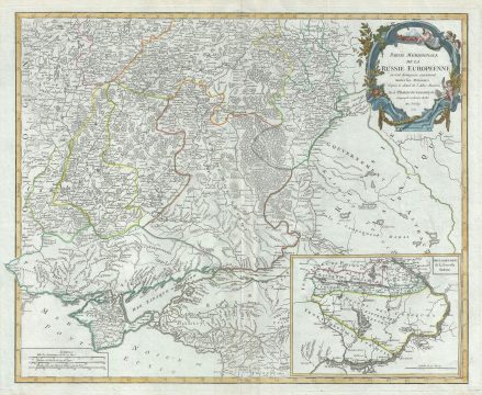 1752 Vaugondy Map of Southern European Russia (Ukraine, Crimea, Russia)
