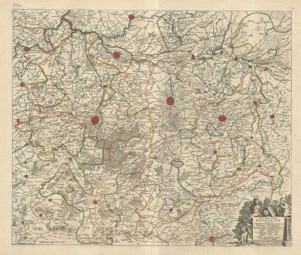 1721 De Wit Map of Southern Brabant (Vicinity of Brussels), Belgium