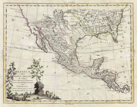 1785 Zatta Map of Mexico, Texas, and Florida