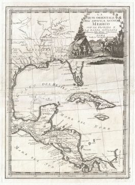 1798 Cassini Map of Florida, Louisiana, Cuba, and Central America