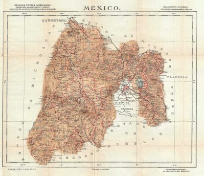 1942 Secretaria de Agricultura Map of Estado de Mexico (Mexico State)