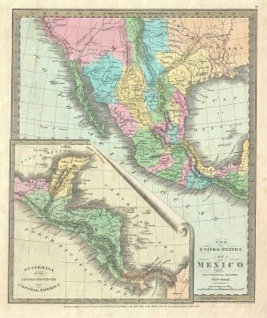 1832 Burr Map of Mexico
