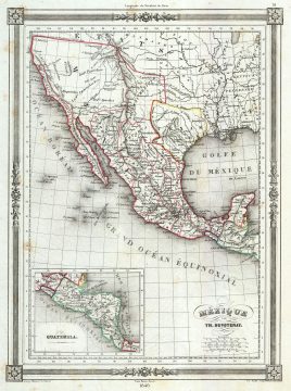1846 Duvotenay Map of Mexico (w/ Republic of Texas)