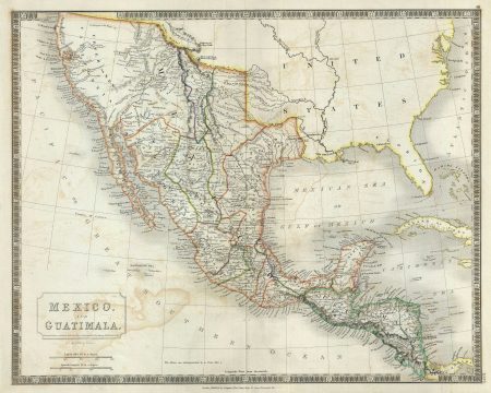 1835 Hall Map of Mexico and Guatemala