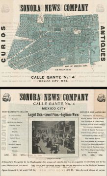 1910 Sonora News Company City Plan or Map of Central Mexico City, Mexico