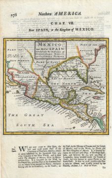 1701 Moll Map of Florida, Mexico and the Gulf Coast