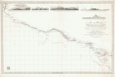 1822 Direccion de Hidrografia Nautical Chart or Map of Mexico and Guatemala