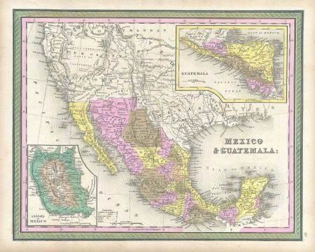 1849 Mitchell Map of Mexico and Guatemala