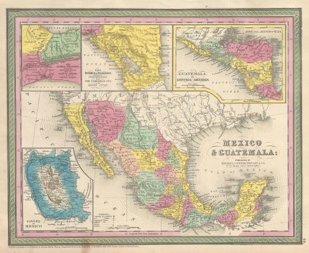 1854 Mitchell Map of Mexico and Guatemala