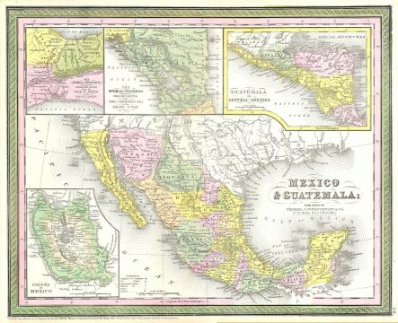 1850 Mitchell Map of Mexico & Texas