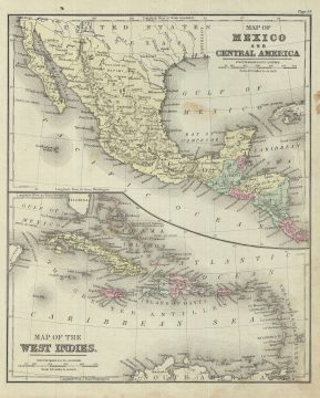 1879 Warren Map of Mexico, Central America and West Indies