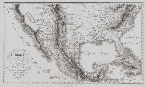1811 Humboldt Map of Mexico, Texas, Louisiana, and Florida