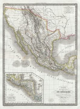 1829 Lapie Map of Mexico, Texas, and Upper California