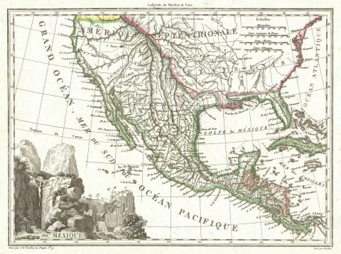 1810 Tardieu Map of Mexico, Texas and California