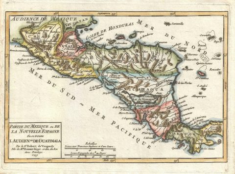 1749 Vaugondy Map of Central America