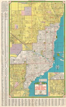 1950 Rand McNally Sinclair Oil City Plan or Map of Miami, Florida