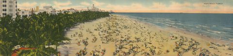 1947 Tichnor Brothers View of Miami Beach, Florida