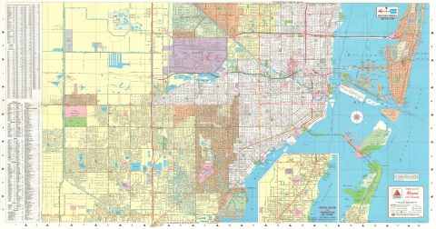 1973 H. M. Gousha Company City Plan or Map of Miami, Florida