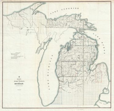 1855 Public Survey Map of Michigan