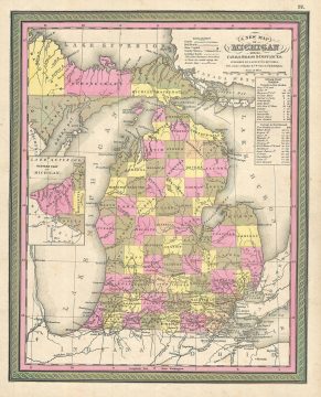 1849 Mitchell Map of Michigan