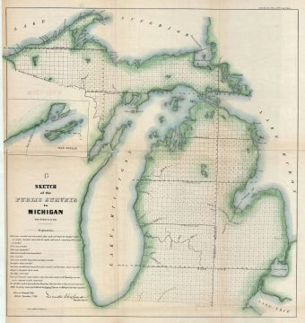 1855 Public Survey Map of Michigan