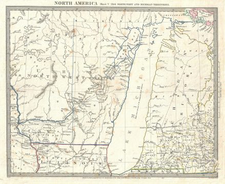 1833 S.D.U.K. Map of Michigan and Wisconsin (w/ Lake Michigan)