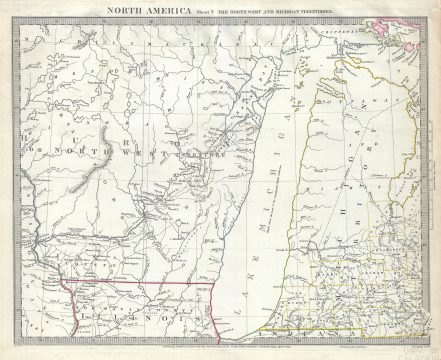 1833 S.D.U.K. Map of Michigan and Wisconsin (w/ Lake Michigan)