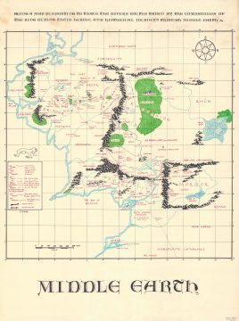 1967 Bruin / Blackburn Map of J. R. R. Tolkien's Middle Earth