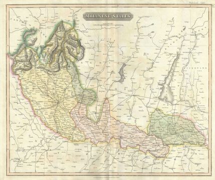 1817 Thomson Map of the Milanese States (Milan, Mantua, Alto Po), Italy