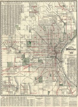 1909 Caspar Map of Milwaukee, Wisconsin