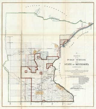 1863 Public Survey Map of Minnesota