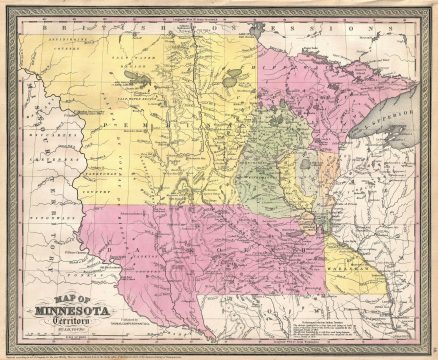 1854 Mitchell Map of Minnesota and Dakota