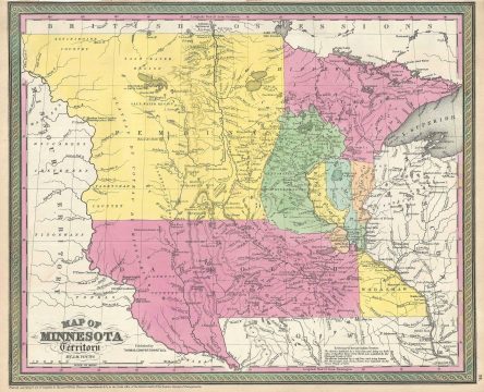1854 Mitchell Map of Minnesota and Dakota