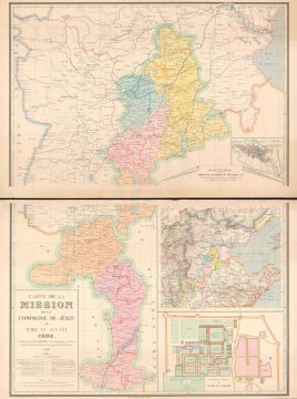 1890 Carrez Jesuit Missionary Map of Southeastern China