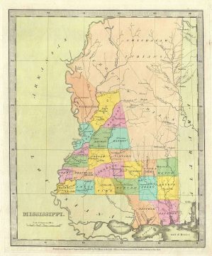1835 Burr Map of Mississippi