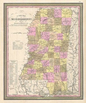 1849 Mitchell Map of Mississippi