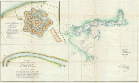 1862 U.S. Coast Survey Map of the Mississippi Delta and Fort Jackson
