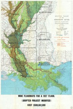 1930 Mississippi River Commission Map of the Mississippi River w/ Flood Control