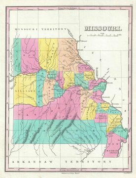 1828 Finley Map of Missouri