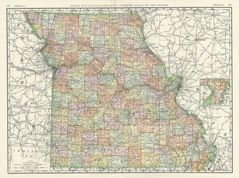 1888 Rand McNally map of Missouri