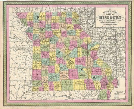 1854 Mitchell Map of Missouri