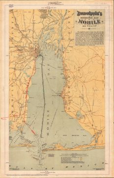 1889 Boudousquie Map of Mobile Bay, Alabama