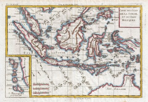 1780 Raynal and Bonne Map of the East Indies (Singapore, Java, Sumatra, Borneo)