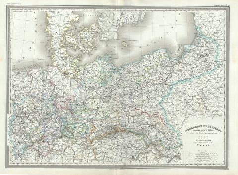 1860 Dufour Map of Prussia